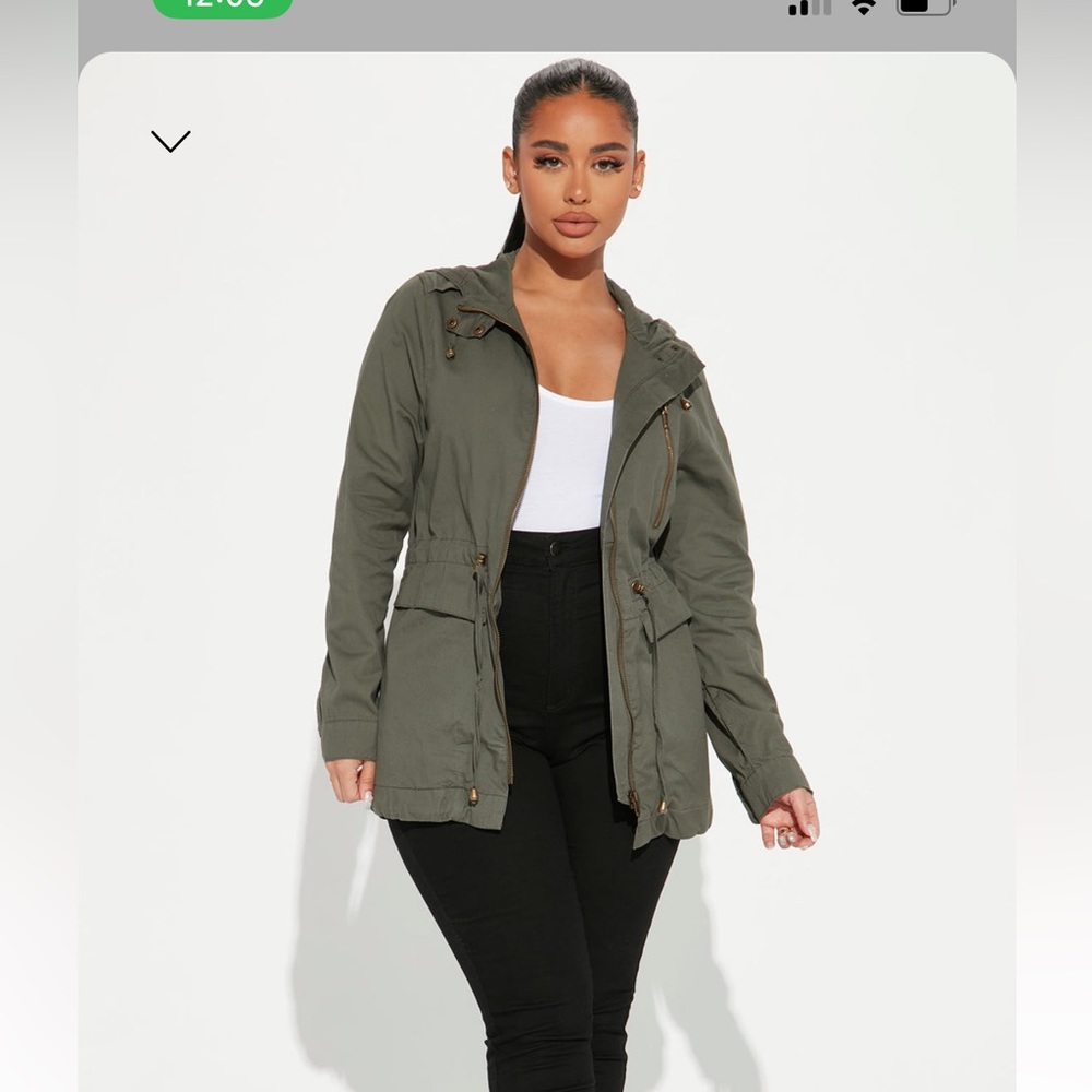 Olive green utility jacket